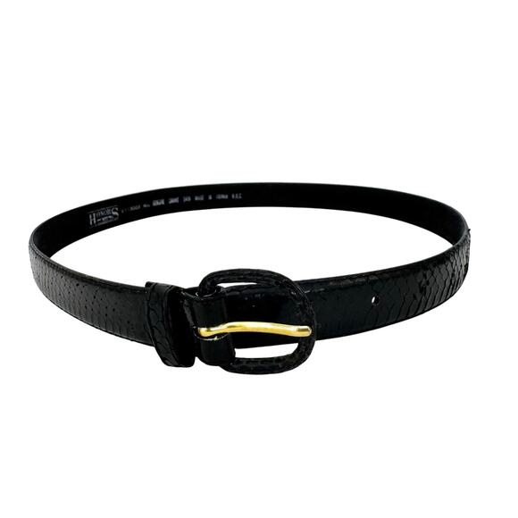 Honors Vintage Genuine Snake Skin Waist Belt Black M/L - Picture 1 of 9
